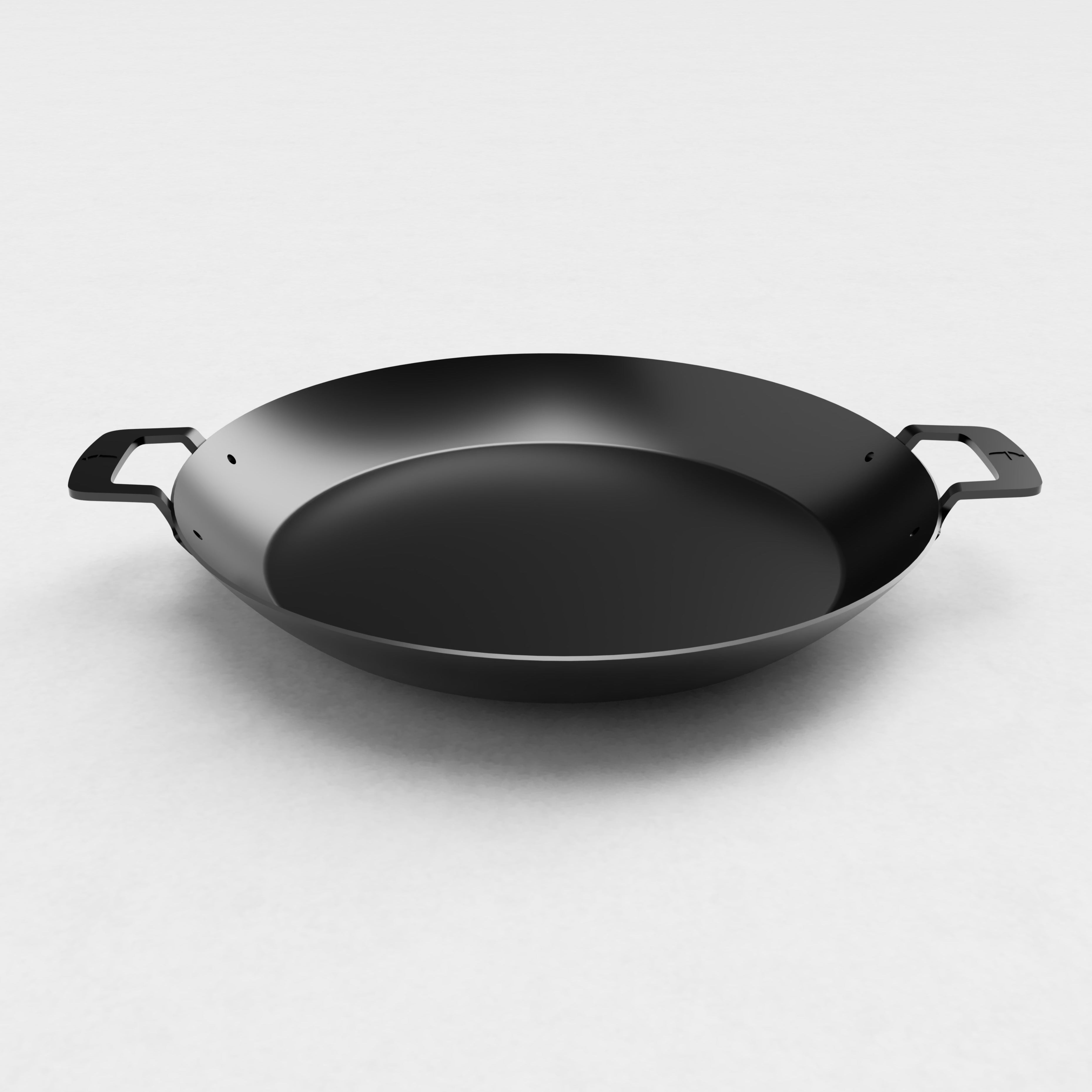 34cm Carbon Steel Paella Pan | Stealth Black Edition